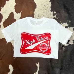 High Class White Trash Graphic Tee - Size Large